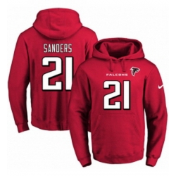 NFL Mens Nike Atlanta Falcons 21 Deion Sanders Red Name Number Pullover Hoodie