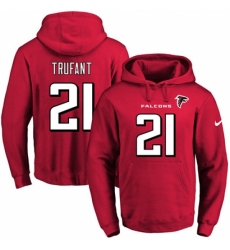 NFL Mens Nike Atlanta Falcons 21 Desmond Trufant Red Name Number Pullover Hoodie