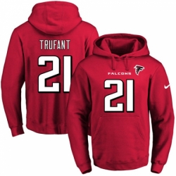 NFL Mens Nike Atlanta Falcons 21 Desmond Trufant Red Name Number Pullover Hoodie