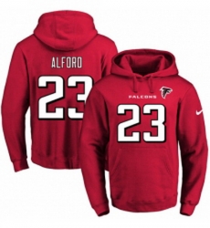 NFL Mens Nike Atlanta Falcons 23 Robert Alford Red Name Number Pullover Hoodie
