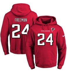 NFL Mens Nike Atlanta Falcons 24 Devonta Freeman Red Name Number Pullover Hoodie