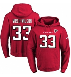 NFL Mens Nike Atlanta Falcons 33 Blidi Wreh Wilson Red Name Number Pullover Hoodie