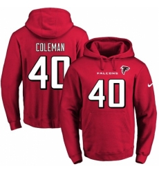NFL Mens Nike Atlanta Falcons 40 Derrick Coleman Red Name Number Pullover Hoodie