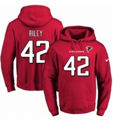 NFL Mens Nike Atlanta Falcons 42 Duke Riley Red Name Number Pullover Hoodie