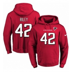 NFL Mens Nike Atlanta Falcons 42 Duke Riley Red Name Number Pullover Hoodie