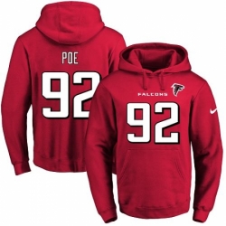 NFL Mens Nike Atlanta Falcons 92 Dontari Poe Red Name Number Pullover Hoodie