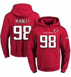 NFL Mens Nike Atlanta Falcons 98 Takkarist McKinley Red Name Number Pullover Hoodie