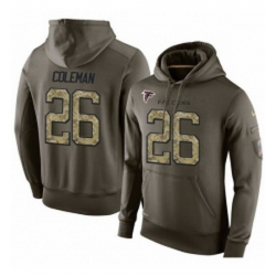 NFL Nike Atlanta Falcons 26 Tevin Coleman Green Salute To Service Mens Pullover Hoodie
