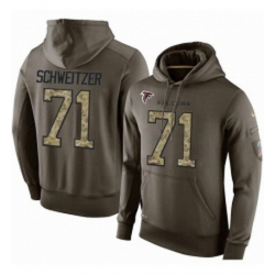 NFL Nike Atlanta Falcons 71 Wes Schweitzer Green Salute To Service Mens Pullover Hoodie