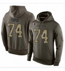 NFL Nike Atlanta Falcons 74 Tani Tupou Green Salute To Service Mens Pullover Hoodie
