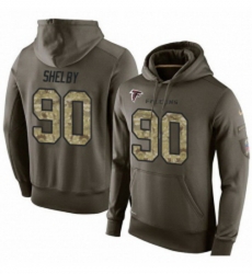 NFL Nike Atlanta Falcons 90 Derrick Shelby Green Salute To Service Mens Pullover Hoodie