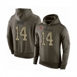 Football Arizona Cardinals 14 Damiere Byrd Green Salute To Service Mens Pullover Hoodie