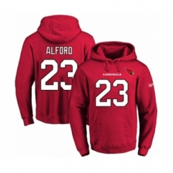 Football Mens Arizona Cardinals 23 Robert Alford Red Name Number Pullover Hoodie