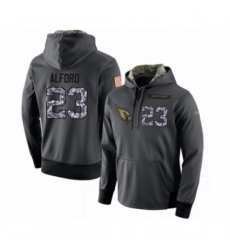 Football Mens Arizona Cardinals 23 Robert Alford Stitched Black Anthracite Salute to Service Player Performance Hoodie