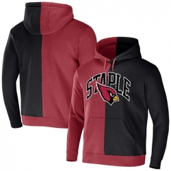 Men Arizona Cardinals Red Black Split Logo Pullover Hoodie
