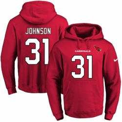 NFL Men Nike Arizona Cardinals 31 David Johnson Red Name Number Pullover Hoodie