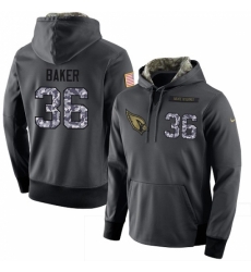 NFL Men Nike Arizona Cardinals 36 Budda Baker Stitched Black Anthracite Salute to Service Player Performance Hoodie