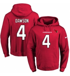 NFL Men Nike Arizona Cardinals 4 Phil Dawson Red Name Number Pullover Hoodie