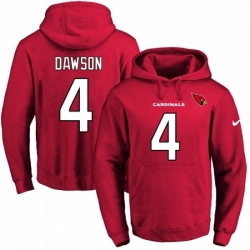NFL Men Nike Arizona Cardinals 4 Phil Dawson Red Name Number Pullover Hoodie