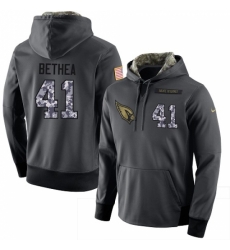 NFL Men Nike Arizona Cardinals 41 Antoine Bethea Stitched Black Anthracite Salute to Service Player Performance Hoodie