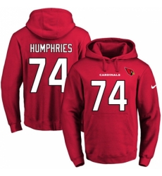 NFL Men Nike Arizona Cardinals 74 DJ Humphries Red Name Number Pullover Hoodie