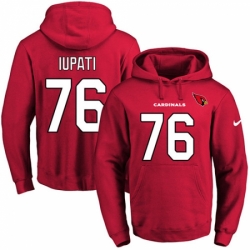 NFL Mens Nike Arizona Cardinals 76 Mike Iupati Red Name Number Pullover Hoodie