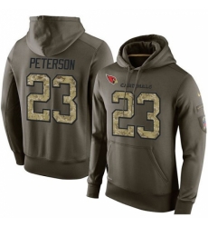 NFL Nike Arizona Cardinals 23 Adrian Peterson Green Salute To Service Mens Pullover Hoodie
