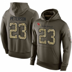 NFL Nike Arizona Cardinals 23 Adrian Peterson Green Salute To Service Mens Pullover Hoodie