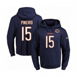 Football Mens Chicago Bears 15 Eddy Pineiro Navy Blue Name Number Pullover Hoodie