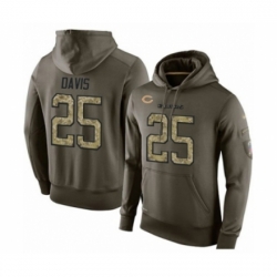 Football Mens Chicago Bears 25 Mike Davis Green Salute To Service Mens Pullover Hoodie