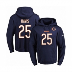 Football Mens Chicago Bears 25 Mike Davis Navy Blue Name Number Pullover Hoodie