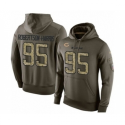 Football Mens Chicago Bears 95 Roy Robertson Harris Green Salute To Service Mens Pullover Hoodie