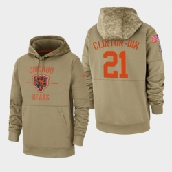 Mens Chicago Bears 21 Ha Ha Clinton Dix 2019 Salute to Service Sideline Therma Pullover Hoodie Tan