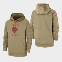 Mens Chicago Bears Tan 2019 Salute to Service Sideline Therma Pullover Hoodie