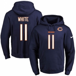 NFL Mens Nike Chicago Bears 11 Kevin White Navy Blue Name Number Pullover Hoodie