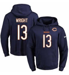 NFL Mens Nike Chicago Bears 13 Kendall Wright Navy Blue Name Number Pullover Hoodie