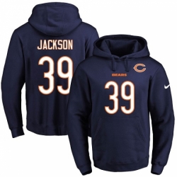 NFL Mens Nike Chicago Bears 39 Eddie Jackson Navy Blue Name Number Pullover Hoodie
