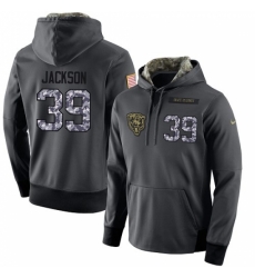 NFL Mens Nike Chicago Bears 39 Eddie Jackson Stitched Black Anthracite Salute to Service Player Performance Hoodie