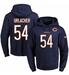 NFL Mens Nike Chicago Bears 54 Brian Urlacher Navy Blue Name Number Pullover Hoodie