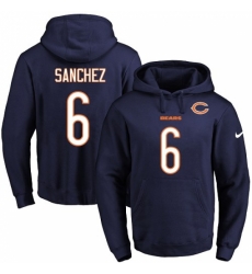 NFL Mens Nike Chicago Bears 6 Mark Sanchez Navy Blue Name Number Pullover Hoodie