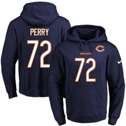 NFL Mens Nike Chicago Bears 72 William Perry Navy Blue Name Number Pullover Hoodie