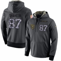 NFL Mens Nike Chicago Bears 87 Adam Shaheen Stitched Black Anthracite Salute to Service Player Performance Hoodie