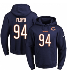 NFL Mens Nike Chicago Bears 94 Leonard Floyd Navy Blue Name Number Pullover Hoodie