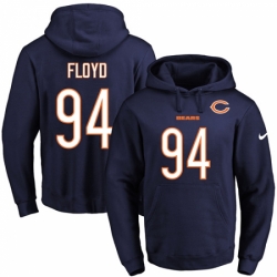 NFL Mens Nike Chicago Bears 94 Leonard Floyd Navy Blue Name Number Pullover Hoodie