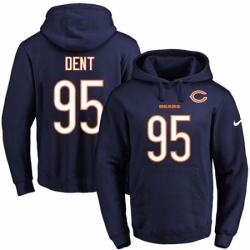 NFL Mens Nike Chicago Bears 95 Richard Dent Navy Blue Name Number Pullover Hoodie