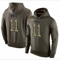 NFL Nike Chicago Bears 11 Kevin White Green Salute To Service Mens Pullover Hoodie