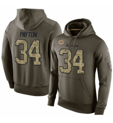 NFL Nike Chicago Bears 34 Walter Payton Green Salute To Service Mens Pullover Hoodie