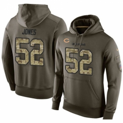 NFL Nike Chicago Bears 52 Christian Jones Green Salute To Service Mens Pullover Hoodie