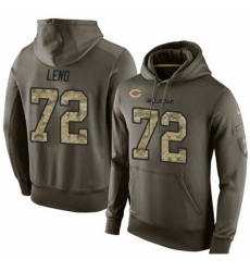 NFL Nike Chicago Bears 72 Charles Leno Green Salute To Service Mens Pullover Hoodie