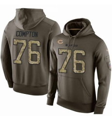 NFL Nike Chicago Bears 76 Tom Compton Green Salute To Service Mens Pullover Hoodie